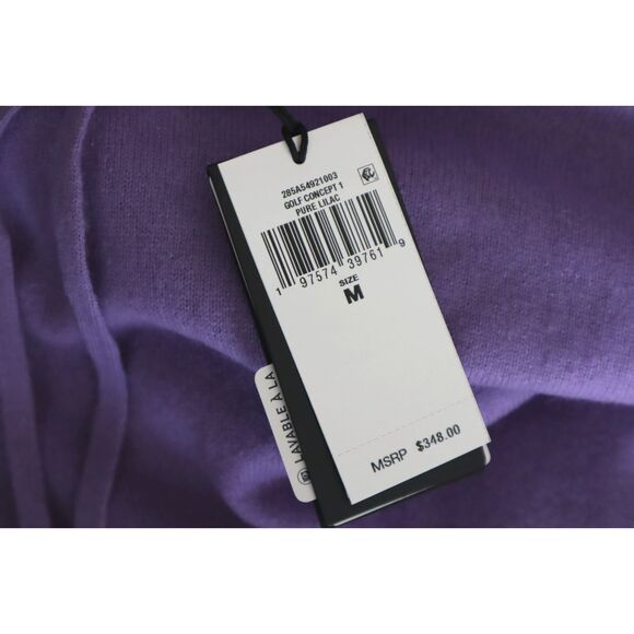 RLX Ralph Lauren Women’s Sz M Purple Washable Cashmere Hooded Sweater - Picture 6 of 9